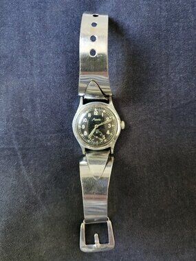 1940s Minerva D.H. German Military Watch Stainless Steel